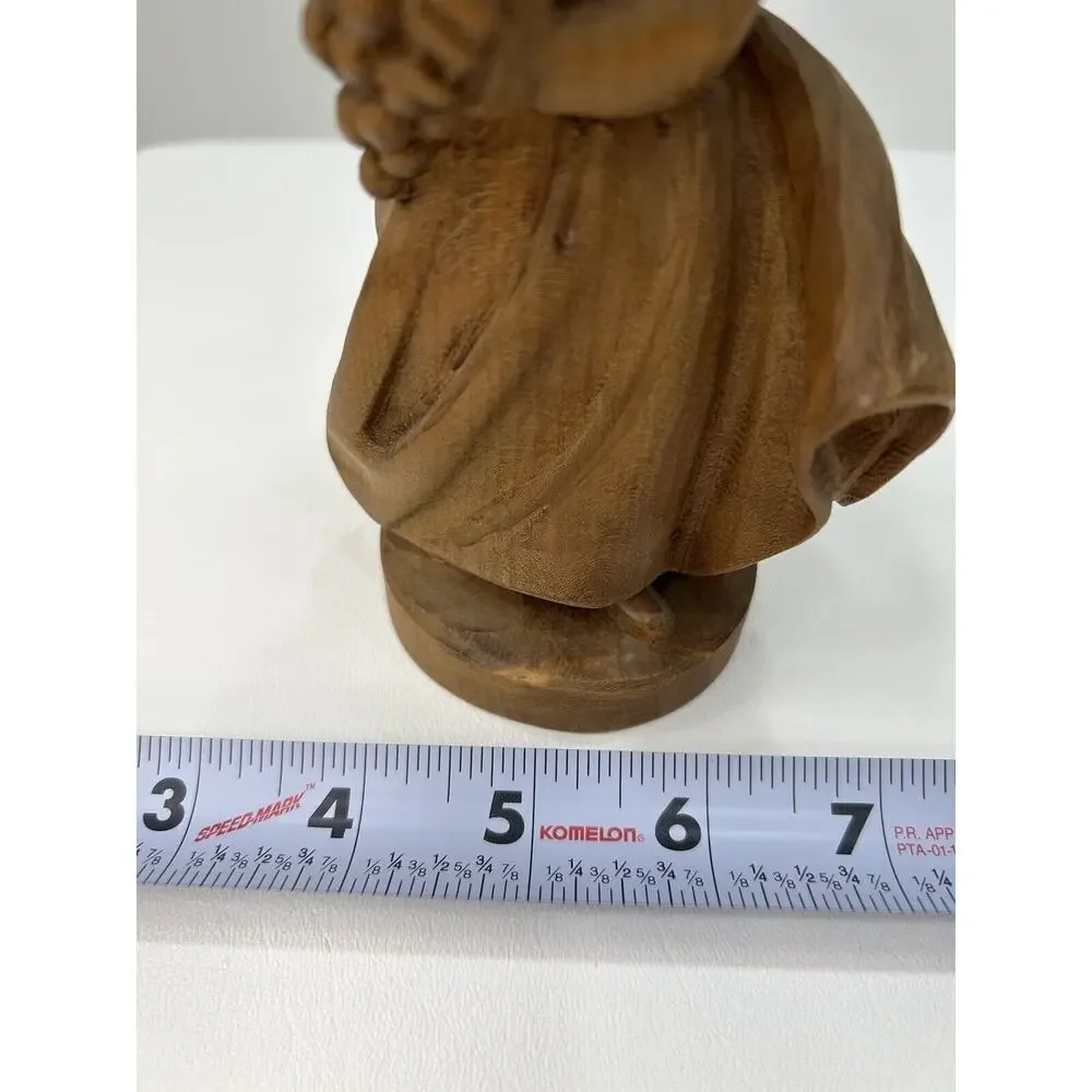 Vintage 1960s‎ Hand Carved Wood German Oberammergau Girl Holding Grapes Numbered